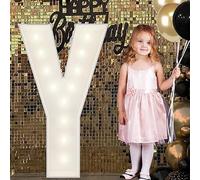 Grand Panneau Lumineux Blanc Avec Chiffres Et Lettres, Décoratif En Mousse Prédécoupé De 90 Cm, For Fête, Anniversaire, Remise Diplôme(Y,70cm/2.3ft)