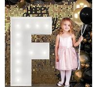 Grand Panneau Lumineux Blanc Avec Chiffres Et Lettres, Décoratif En Mousse Prédécoupé De 90 Cm, For Fête, Anniversaire, Remise Diplôme(F,120cm/4ft)