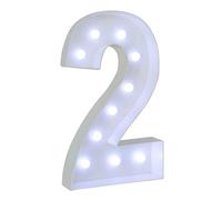 Grand Panneau Lumineux Blanc Avec Chiffres Et Lettres, Décoratif En Mousse Prédécoupé De 90 Cm, For Fête, Anniversaire, Remise Diplôme(Number 2,120cm/4ft)