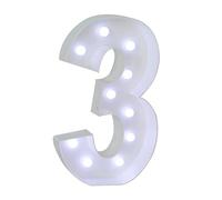 Grand Panneau Lumineux Blanc Avec Chiffres Et Lettres, Décoratif En Mousse Prédécoupé De 90 Cm, For Fête, Anniversaire, Remise Diplôme(Number 3,70cm/2.3ft)
