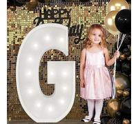 Grand Panneau Lumineux Blanc Avec Chiffres Et Lettres, Décoratif En Mousse Prédécoupé De 90 Cm, For Fête, Anniversaire, Remise Diplôme(G,100cm/3.3ft)