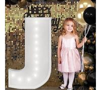 Grand Panneau Lumineux Blanc Avec Chiffres Et Lettres, Décoratif En Mousse Prédécoupé De 90 Cm, For Fête, Anniversaire, Remise Diplôme(J,120cm/4ft)