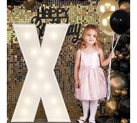 Grand Panneau Lumineux Blanc Avec Chiffres Et Lettres, Décoratif En Mousse Prédécoupé De 90 Cm, For Fête, Anniversaire, Remise Diplôme(X,120cm/4ft)