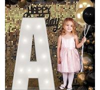Grand Panneau Lumineux Blanc Avec Chiffres Et Lettres, Décoratif En Mousse Prédécoupé De 90 Cm, For Fête, Anniversaire, Remise Diplôme(A,70cm/2.3ft)