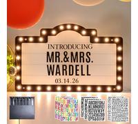 Grand panneau lumineux LED pour service de bouteille de mariage, lettres autocollantes pour réception de mariage, fête d'anniversaire, boîte de nuit, bar, entrée, décoration, 50,8 x 32,5 cm, lumière