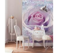 Grand Papier Peint Rose Violet Décor Mural Floral Beauté Studio Fleur Lilas