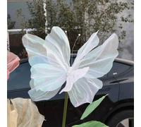 Grand Papillon De Simulation 3d Pour La Saint-Valentin,Décoration De Festival De Mariage En Plein Air,Faux Papillon Creux,Grande Gaze De Confrontation,50cm - Type White