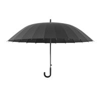 Grand parapluie coupe-vent de 130 cm, double couche, ouverture automatique, 24 baleines avec crochet en J classique, poignée incurvée, parapluies surdimensionnés pour homme et femme
