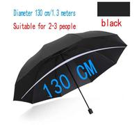 Grand parapluie pliant respirant,coupe-vent et imperméable,soleil et pluie,voyage et usage familial,130cm - Type Black #A