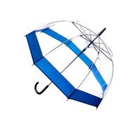 Grand parapluie transparent, imperméable et coupe-vent Poignée automatique, bordure bleue pour mariage, remise de diplôme et événements en plein air