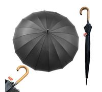 Grand parapluie XXL résistant au vent, 16 baleines renforcées, parapluie pliable anti-vent pour femme ou homme, noir, extra large, automatique, 115 cm de diamètre, Noir , 90 cm