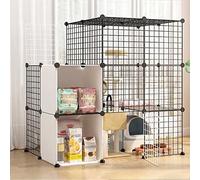 Grand parc d'intérieur pour chat - Cage amovible en fil métallique pour 1 à 4 chats, zone d'exercice spacieuse, 111 x 75 x 110 cm, idéal pour jouer en intérieur en toute sécurité