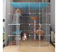 Grand parc d'intérieur pour chat - Cage amovible en métal pour chat pour 1 à 4 chats, enclos de bricolage et habitat pour furet, espace d'exercice spacieux (taille : 147 x 111 x 145 cm)