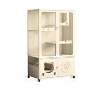 Grand parc pour chat en métal à 4 niveaux avec capsule spatiale et accès libre, design respirant, hauteur 150,1 cm, idéal pour intérieur et extérieur