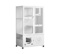 Grand parc pour chat en métal à 4 niveaux avec capsule spatiale et accès libre, design respirant, hauteur 150,1 cm, idéal pour intérieur et extérieur