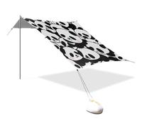 Grand pare-soleil léger avec poches de sable pour camping, pique-nique, jardin, sombrilla para Playa UPF50, design mignon panda noir et blanc