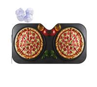 Grand pare-soleil pizza - Pare-soleil pliable pour fenêtre avant de voiture, SUV, camion, blocage maximal des UV et garde le véhicule au frais