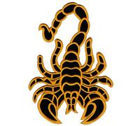 Grand patch dorsal Scorpion Jaune - 19,6 x 28 cm - Écusson brodé pour Biker Patche Dos Patch XXL Patch Scorpion Patch Backpatch Backpatch pour vestes de moto, carottes, gilets en cuir - Broderie de