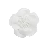 Grand patch floral en tissu multicouche 3D pour vêtements de mariage, soirée, accessoires de robe (blanc)