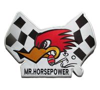 Grand Patch Woody Mr Horse Power 28x21 Cm Écusson Dorsal Thermocollant