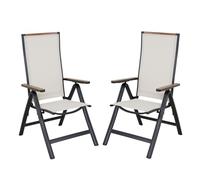 Grand patio Fauteuil Salon, Chaise Pliante Camping, Transat Pliable, Fauteille Relax de Jardin Exterieur, Réglable en 6 Directions, avec Main Courante, Lot de 2