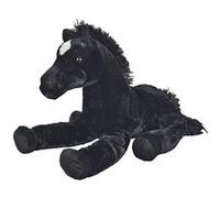 Grand peluche : cheval noir couche 61cm - peluche enfant - doudou multicolore