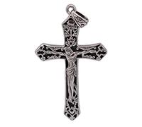 Grand pendentif croix crucifix jésus christ en argent sterling 925 vintage pour hommes femmes