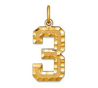 Grand pendentif en forme de numéro de jeu de sport en or brossé brillant mesurant 25 x 10 mm de large Bijoux pour femme, One Size, Métal Or jaune Doré Métal Or jaune, Pas de gemme