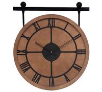 Grand Pendule Murale en Bois et métal Style Industriel D 60 cm - Atmosphera