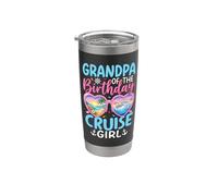 Grand-père de l'anniversaire Croisière Girl Vacation Celebration Gobelet isotherme en acier inoxydable double paroi