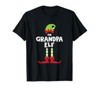 Grand-père Elfe Assorti à la Famille drôle Mignon Rassemblement de Noël fête T-Shirt