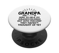 Grand-père est là pour aider mes petits-enfants à célébrer la fête des pères PopSockets PopGrip Adhésif