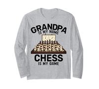 Grand-père est mon nom Les échecs sont mon jeu Joueur d'échecs pour hommes Manche Longue