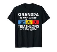 Grand-père est mon nom Les triathlons sont mon jeu Triathlon Papy T-Shirt