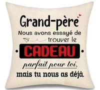 Grand-père Nous Avons Essayé de Trouver le Cadeau Parfait pour Toi Mais Tu Nous as Déjà Housse de Coussin pour Homme Cadeau de Fête des pères Original Cadeaux d'anniversaire Noël (Grand-père)
