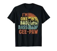 Grand-père pêcheur amusant Vintage I'm One Bad Bass Gee Paw T-Shirt