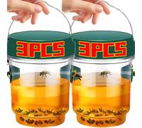 Grand piège à guêpes suspendu étanche, piège à guêpes pour intérieur et extérieur, réutilisable, attrape-mouche de fruits de jardin, outils de lutte antiparasitaire, 3/1 pièces Assortiment de 3 pièces