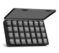 Grand pilulier hebdomadaire XL 4 fois par jour, 7 Day piluliers AM PM, Big Compartments Pill Case, Monthly Medication Organizer 28 Days Dispenser for Fish Oils, Vitamin Holder Supplement