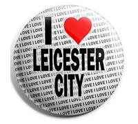 Grand pin's I Love Leicester City - 75 mm - Cadeau - Anniversaire - Noël - Remplissage de chaussette