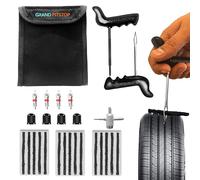 GRAND PITSTOP 27 Pcs Universal Tire Repair Kit, Heavy Duty Car Emergency Tool Kit for Flat Tire Puncture Repair, Compact Kit for Autos, Cars, Motorcycles, Trucks, RVs, etc. (15 Strips)