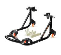 Grand Pitstop Béquille arrière réglable universelle pour moto avec bras oscillant (démontable à 360°, noir, poids de la moto jusqu'à 226 kg)