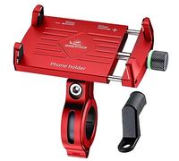 GRAND PITSTOP Bike Phone Mount Holder,Aluminum Motorcycle Phone Holder, Bicycle Handlebar Cell Phone Holder for Iphone Samsung Google Nokia Other Smartphones 4.7" to 6.8" Red