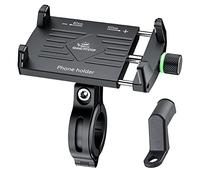 GRAND PITSTOP Bike Phone Mount Holder,Aluminum Motorcycle Phone Holder, Bicycle Handlebar Cell Phone Holder for Iphone Samsung Google Nokia Other Smartphones 4.7" to 6.8" Black