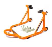 GRAND PITSTOP Motorcycle Stand, Paddock Lift Stand for Rear Wheel with Fork & Swingarm Spool,Weight capicity 990Lbs & 450 Kgs, Dismantable Stand, for Yamaha Honda Kawasaki Suzuki Motorcycles, Orange