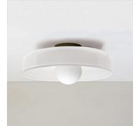Grand Plafonnier Encastré en Verre Vert 13,7 "Cuisine Blanche Orange Nordique Près du Plafonnier Mid Century Modern Appliques Murales pour Chambre Couloir Porche Entrée, White