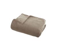 Atmosphera Plaid Ollis en flanelle beige 130x180 cm