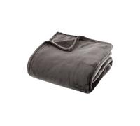 Atmosphera - Grand plaid en Flanelle uni - 180x130 cm - Gris foncé Gris foncé, Gris G