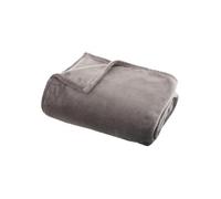 Atmosphera – Grand plaid en flanelle uni 180 x 130 cm – Gris