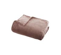 Atmosphera – Grand plaid en flanelle uni – 180 x 130 cm – Rose