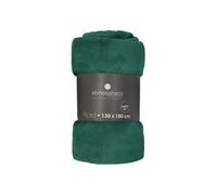 Atmosphera - Grand plaid en Flanelle uni - 180x130 cm - Vert - OLLIS Vert G